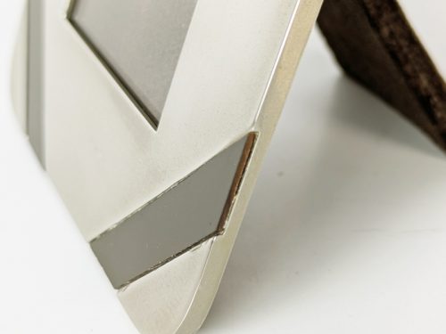 Picture frame, Tommaso Barbi (attr. to), 1970s Nickel Plated Metal, Brass, Velvet, Plastic & Glass