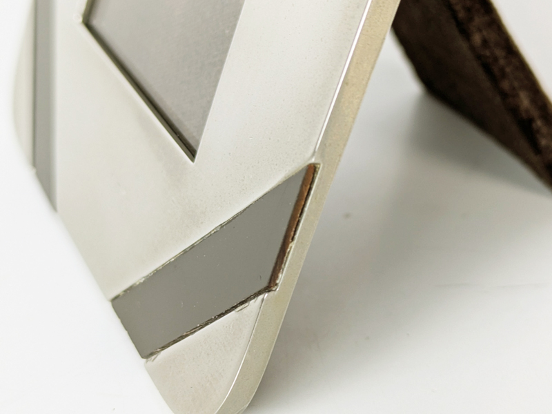 nickel plated metal & brown velvet 1970 picture frame_03 Picture frame, Tommaso Barbi (attr. to), 1970s Nickel Plated Metal, Brass, Velvet, Plastic & Glass
