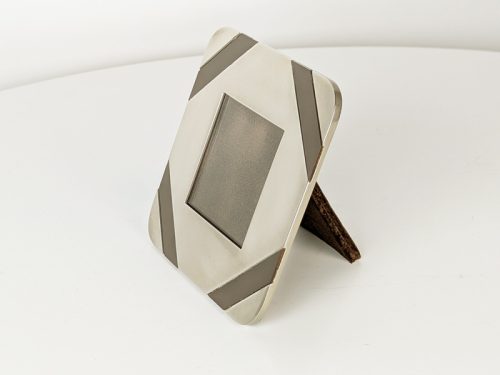 Picture frame, Tommaso Barbi (attr. to), 1970s Nickel Plated Metal, Brass, Velvet, Plastic & Glass