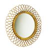Rattan mirror, Italy, 1960s Rush, Rattan