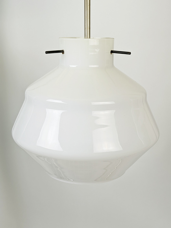 Yellow & white glass Mid century modern Pendant lamp_06 Pendant, Lighting