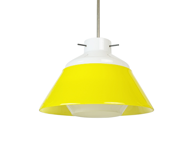 Yellow & white glass Mid century modern Pendant lamp_10 Pendant, Lighting