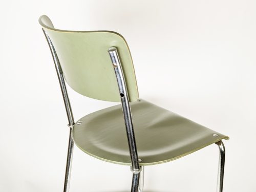 Rationalist chair, Switzerland, 1930s Painted Plywood & Chrome Plated Metal