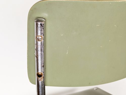Rationalist chair, Switzerland, 1930s Painted Plywood & Chrome Plated Metal