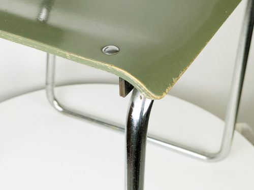 Rationalist chair, Switzerland, 1930s Painted Plywood & Chrome Plated Metal