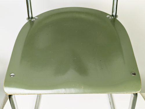 Rationalist chair, Switzerland, 1930s Painted Plywood & Chrome Plated Metal