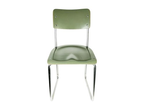 Rationalist chair, Switzerland, 1930s Painted Plywood & Chrome Plated Metal