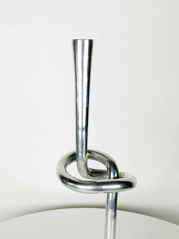 Italian aluminum brutalist 1960s candlestick_04 Candle holder, Decoration