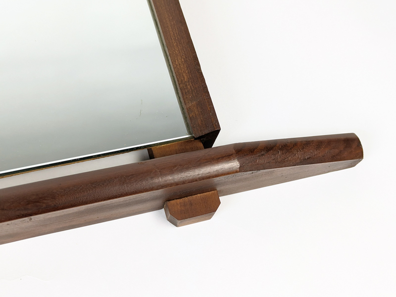 Italian teakwood & mirrored glass 1960s wall mirror Wall mirror, Italy, 1960s Teak Wood, Mirrored Glass & Metal