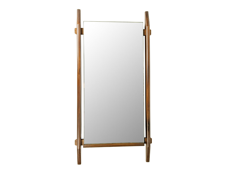 Italian teakwood & mirrored glass 1960s wall mirror_00 Wall mirror, Italy, 1960s Teak Wood, Mirrored Glass & Metal