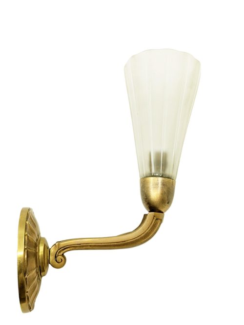 Art deco sconces, Italy, 1930s Murano Glass, Brass