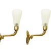 Art deco sconces, Italy, 1930s Murano Glass, Brass