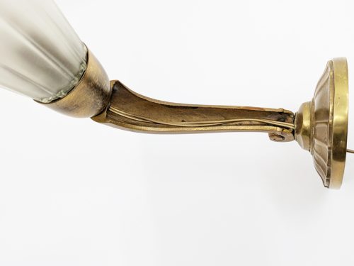 Art deco sconces, Italy, 1930s Murano Glass, Brass