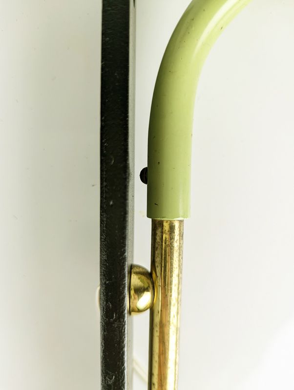 aquamarine, black metal & brass 1950s adjustable wall lamp Wall lamp, Lighting