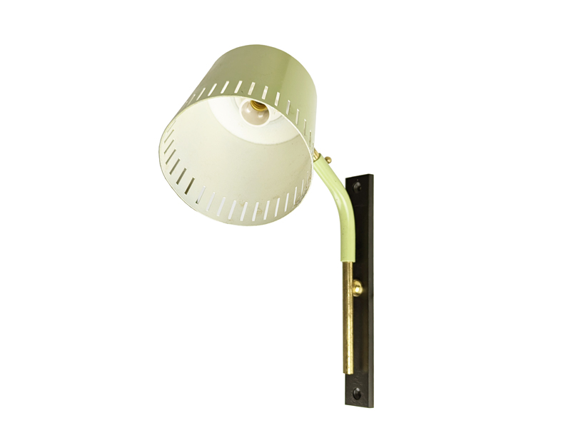 aquamarine, black metal & brass 1950s adjustable wall lamp_00 Wall lamp, Lighting