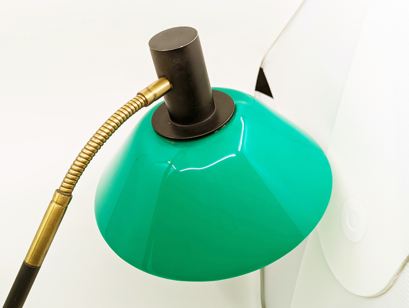 green perspex brass & white marble 1960s table lamp by Stilux_02 Table lamp, Stilux Milano, Italy 1960s Marble, brass, Perspex
