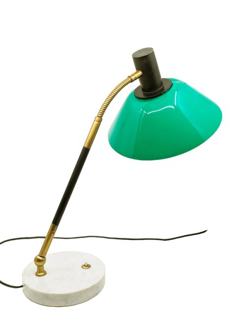 Table lamp, Stilux Milano, Italy 1960s Marble, brass, Perspex