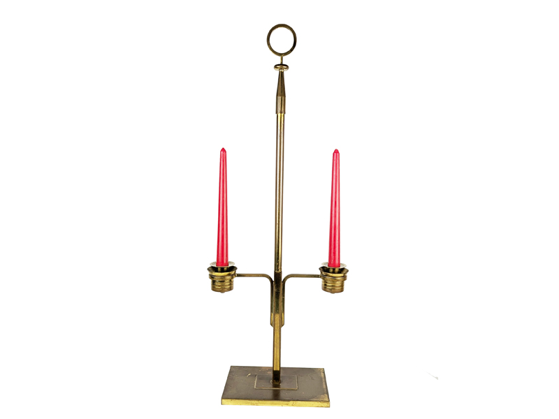 italian brass art deco candle holder, 1930s_13 Candle holder, Italy, 1930s Gild Brass