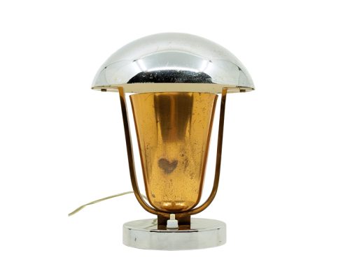 Table lamp, Italy, 1930s Chrome-Plated & Painted Metal, Brass, Copper