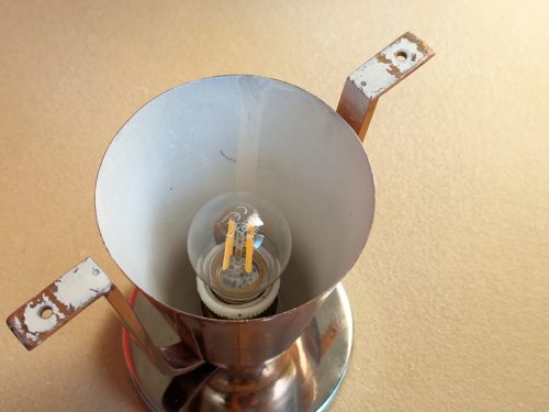 Table lamp, Italy, 1930s Chrome-Plated & Painted Metal, Brass, Copper