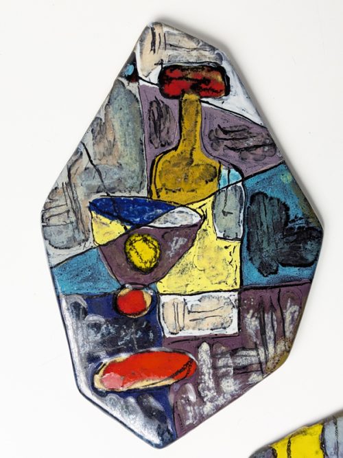 Decorative tiles, La Pavona Faenza, 1960s Painted & Glazed Ceramic