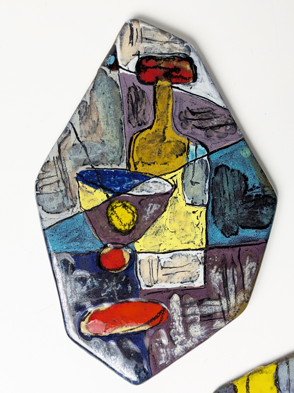 multicolored and decorative ceramic 1960 plaques by Faenza_02 Decorative tiles, La Pavona Faenza, 1960s Painted & Glazed Ceramic
