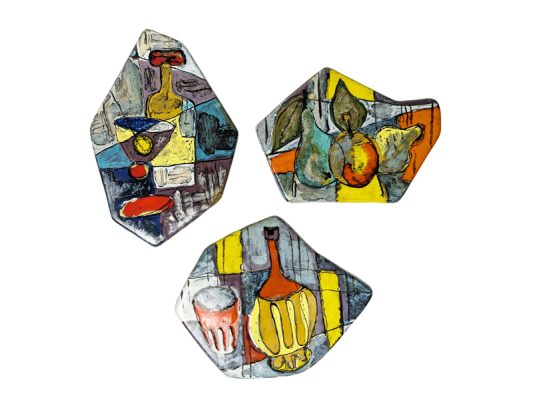 Decorative tiles, La Pavona Faenza, 1960s Painted & Glazed Ceramic