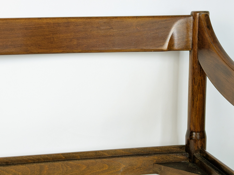 Walnut & rope 1960s bench by Cassina_07