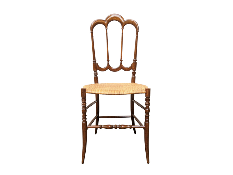Wood & Vienna Straw 1950s Chiavarina chair