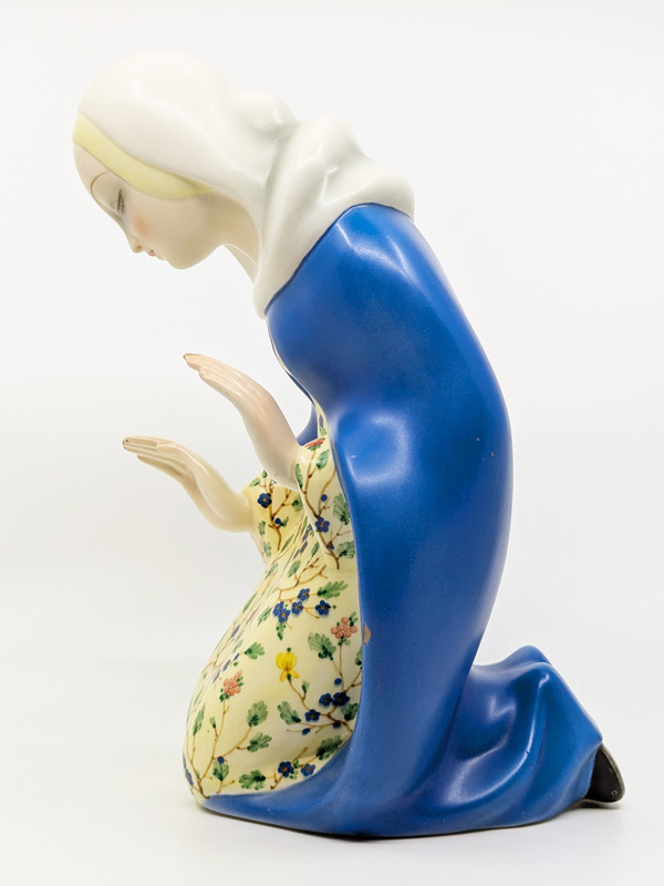 hand painted ceramic madonna by P
