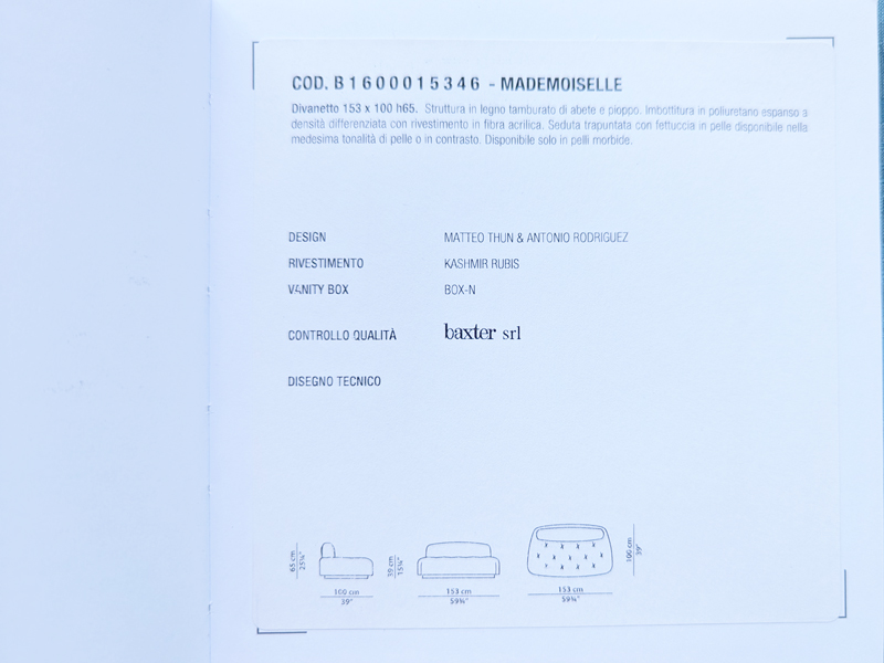 italian 2 seats leather sofa mademoiselle by Matteo Thun for Baxter_15