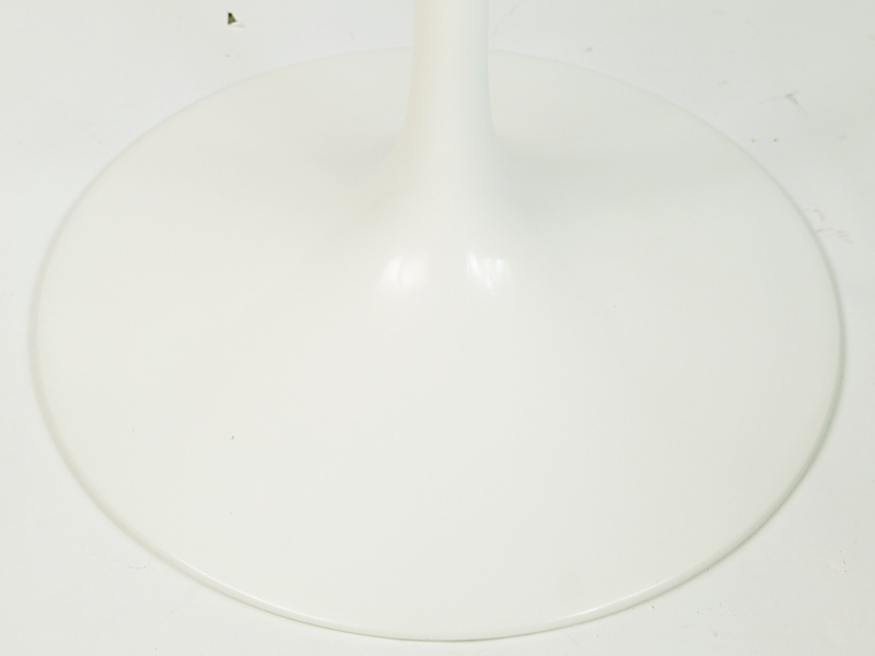 white cast aluminum & wood 1970s tulip round table by Knoll_03