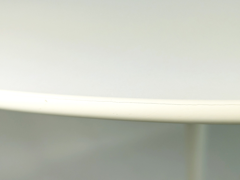 white cast aluminum & wood 1970s tulip round table by Knoll_12