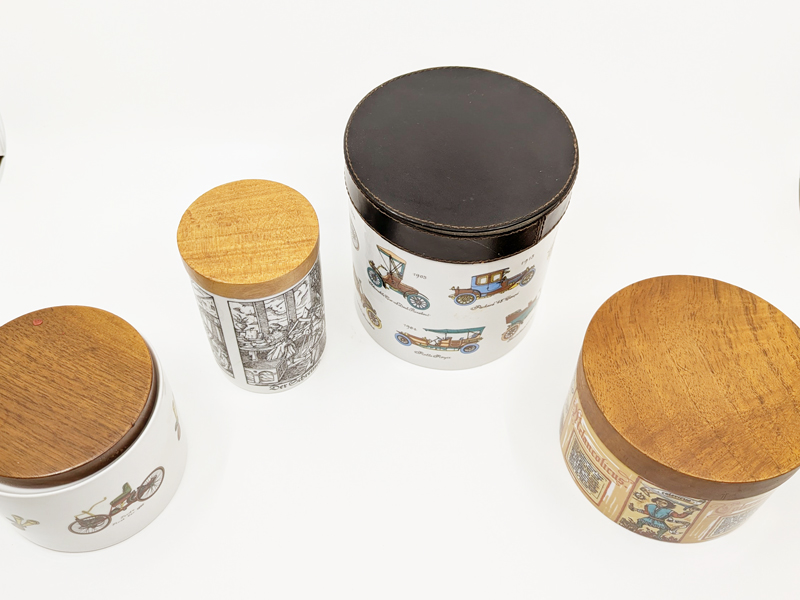 wood leather & ceramic Midcentury boxes_02
