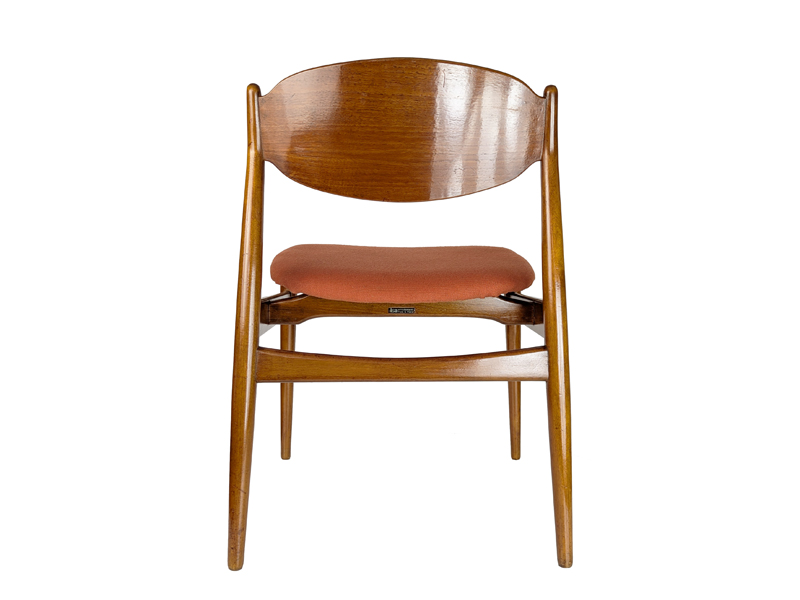 teakwood & fabric 1960s dining chairs by ISA, set of 5