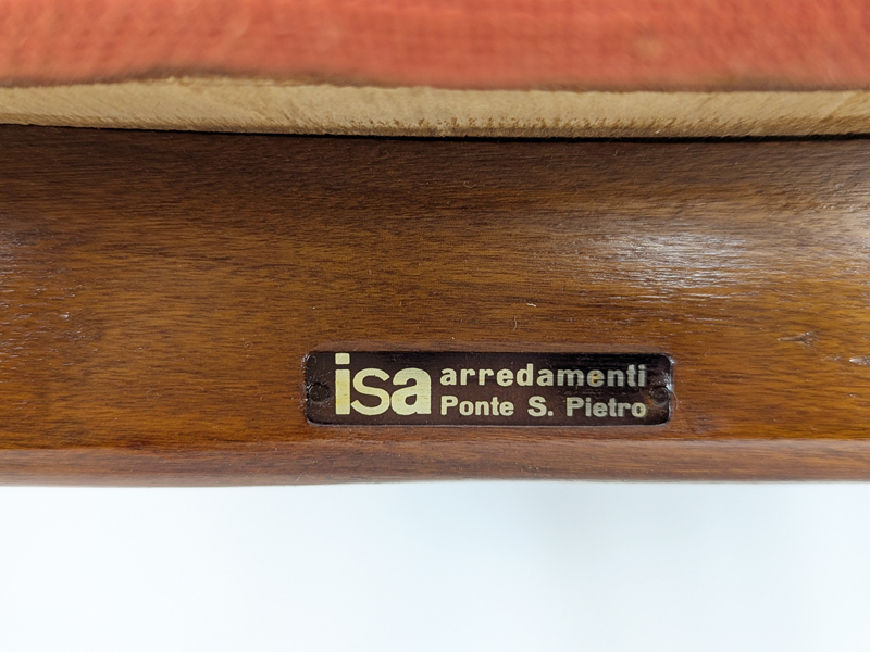 teakwood & fabric 1960s dining chairs by ISA, set of 5_01