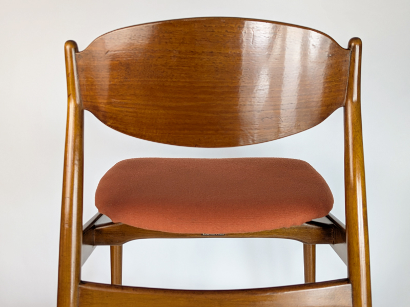 teakwood & fabric 1960s dining chairs by ISA, set of 5_03