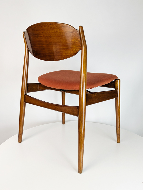 teakwood & fabric 1960s dining chairs by ISA, set of 5_04
