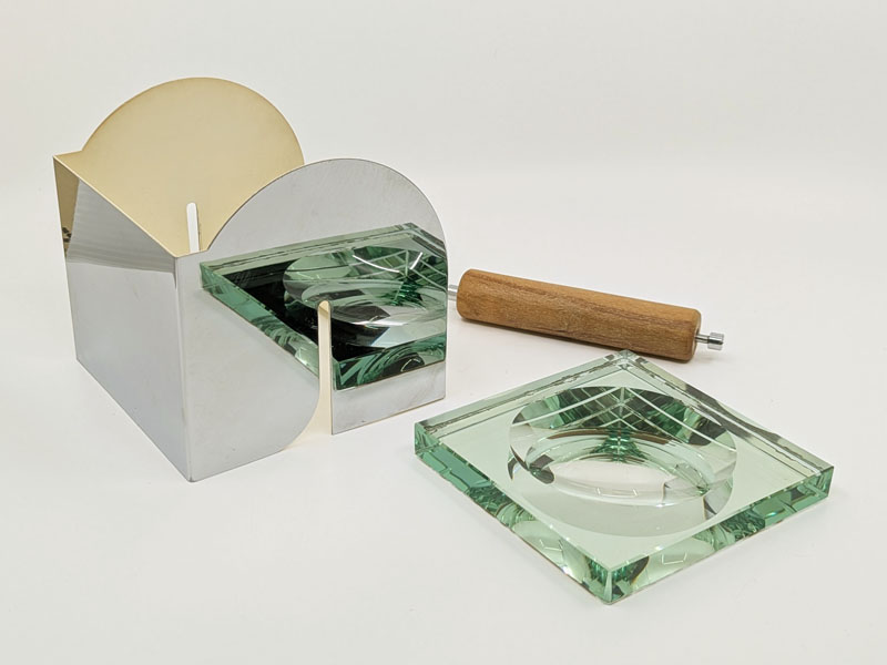 Chrome Plated Metale & cut glass 1967 bathroom accessories by FA_01