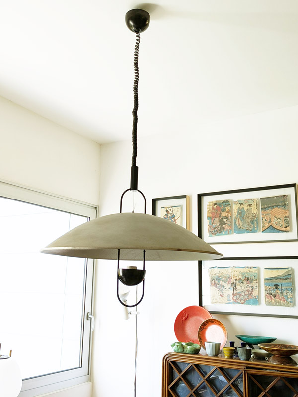 black painted metal & aluminum Macuna pedant lamp by Artemide, 70_08