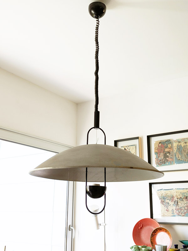black painted metal & aluminum Macuna pedant lamp by Artemide, 70_16