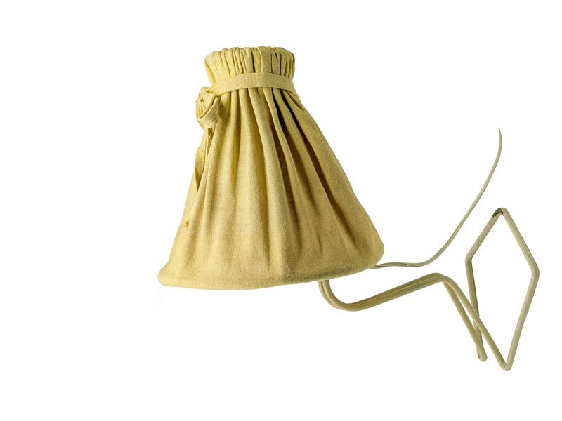 white ivory metal & fabric 1950s table wall lamp by Stilnovo