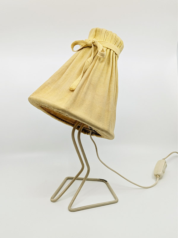 white ivory metal & fabric 1950s table wall lamp by Stilnovo_01