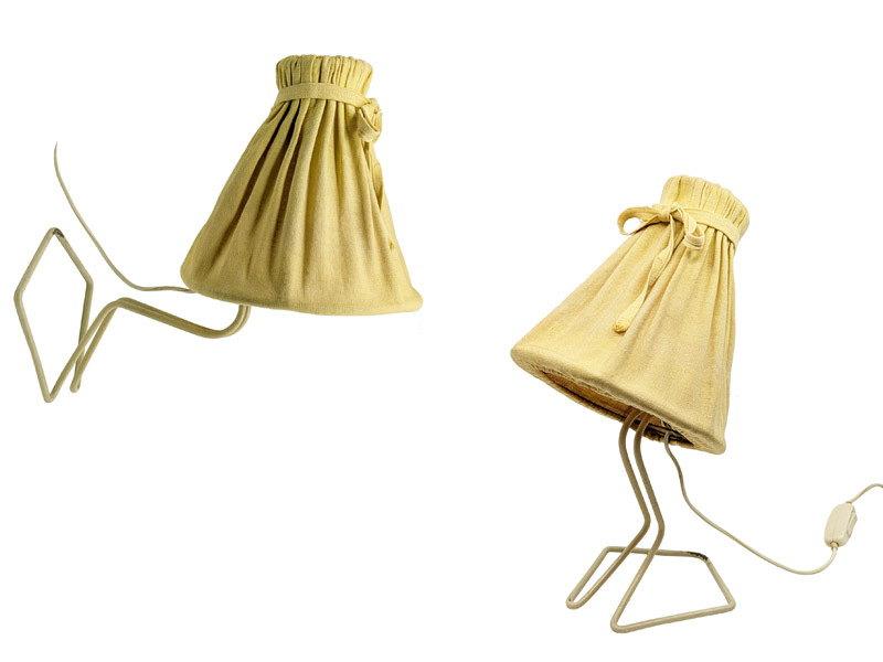 white ivory metal & fabric 1950s table wall lamp by Stilnovo_14