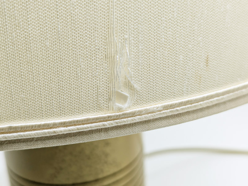 Brushed brass, painted metal & fabric 1970s table lamp_04