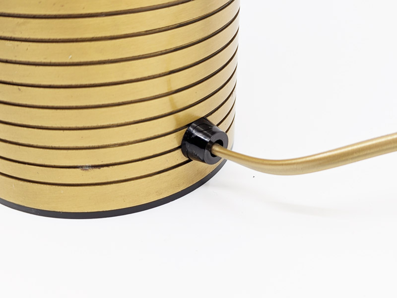 Brushed brass, painted metal & fabric 1970s table lamp_06