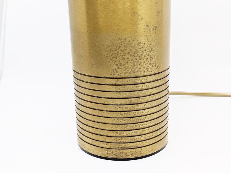 Brushed brass, painted metal & fabric 1970s table lamp_08