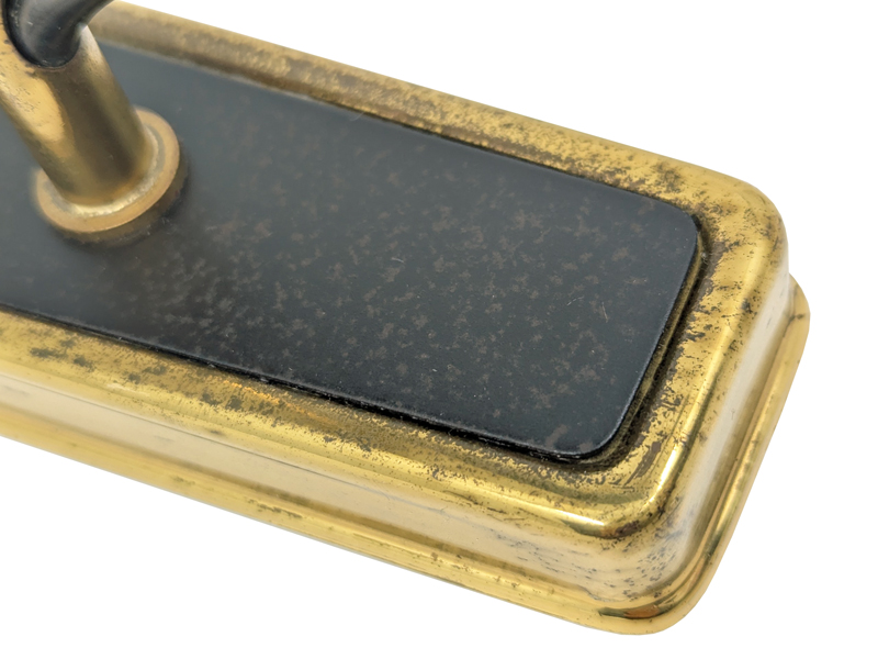 opaline glass, black metal & brass 1950s sconces, set of 2