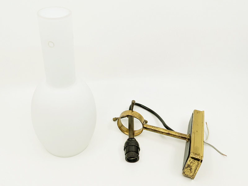 opaline glass, black metal & brass 1950s sconces, set of 2_03