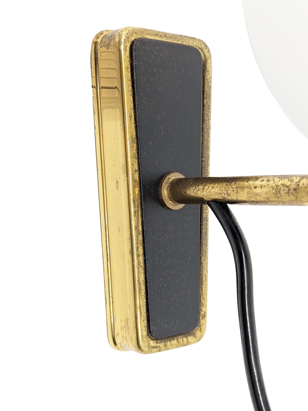 opaline glass, black metal & brass 1950s sconces, set of 2_08